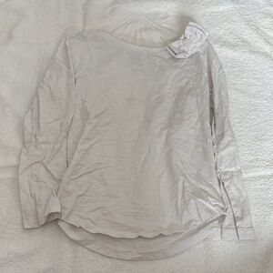 Crazy 8 Cream Long Sleeve Tee with Shoulder Detail